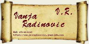 Vanja Radinović vizit kartica